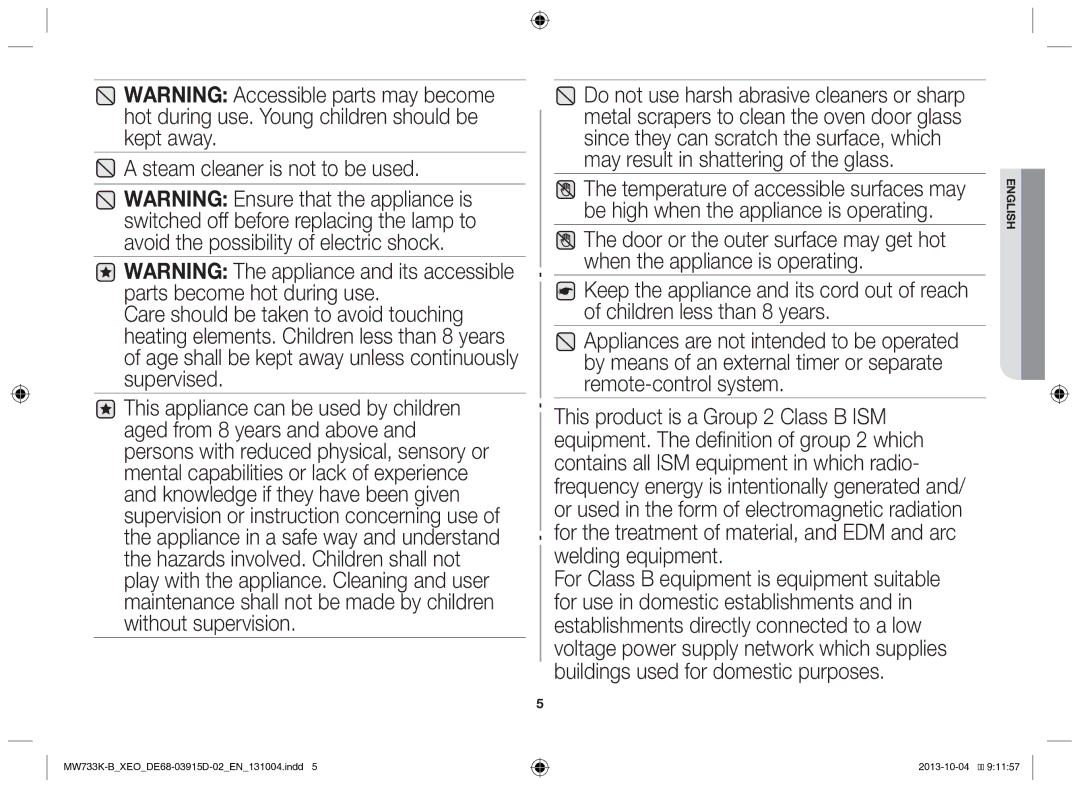 Samsung MW733K-B/XEO manual English 