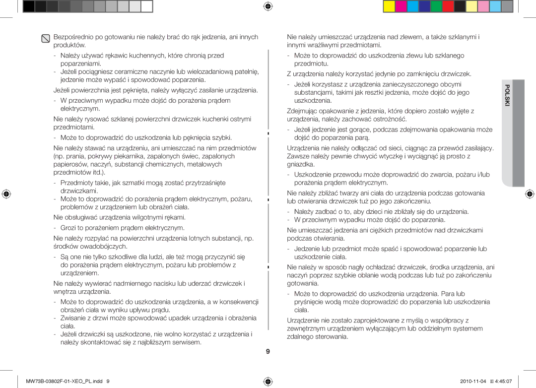 Samsung MW73B/BAL manual Polski 