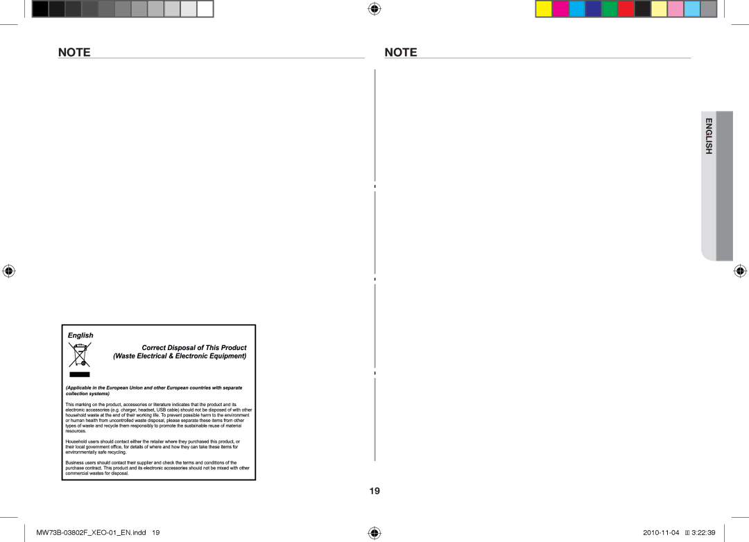 Samsung MW73B/BAL manual English 