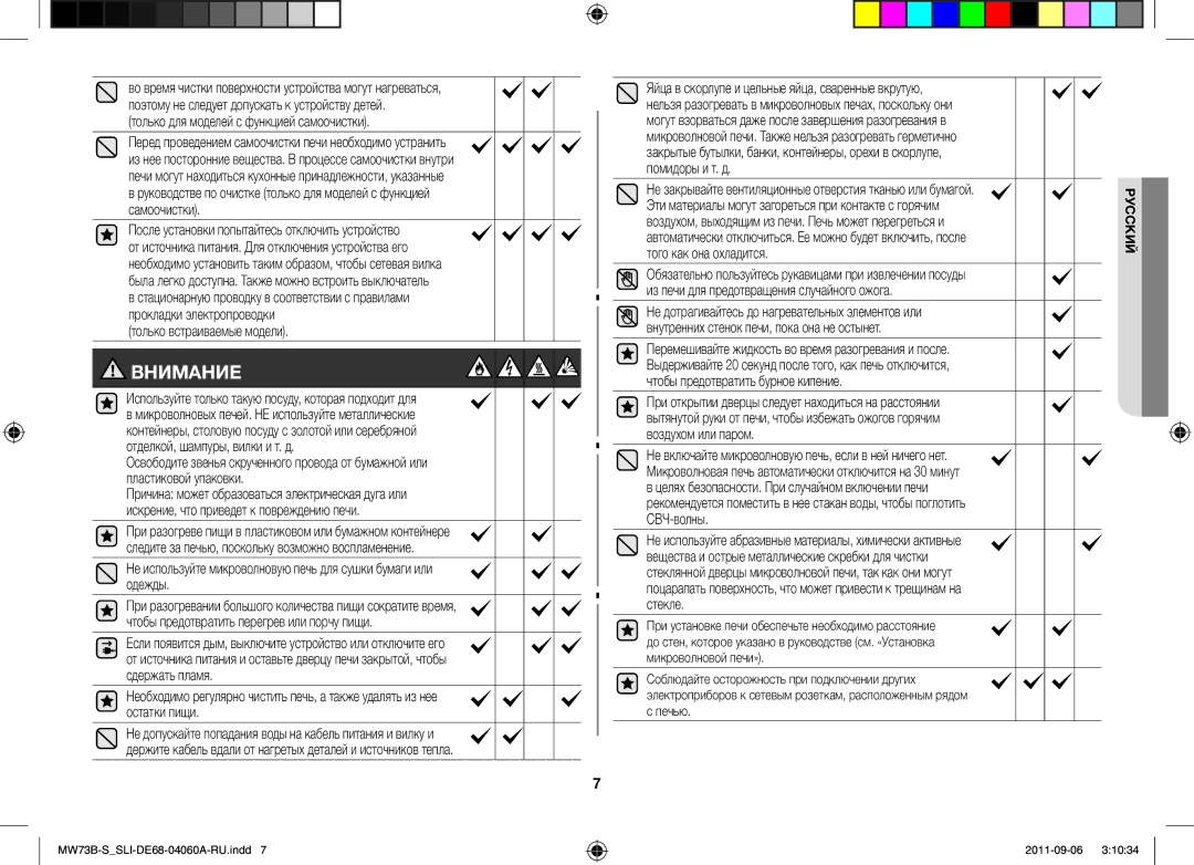 Samsung MW73B-S/SLI manual Только для моделей с функцией самоочистки, Используйте только такую посуду, которая подходит для 