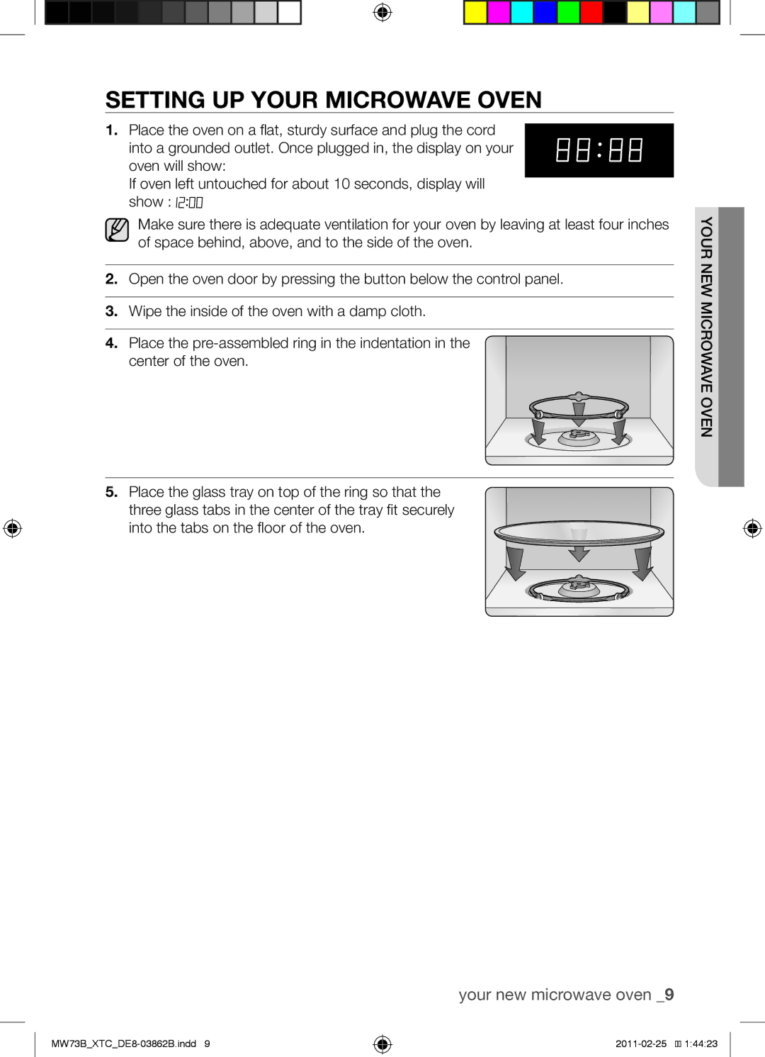 Samsung MW73B/XTC, MW73B/XSG manual Setting up your microwave oven 