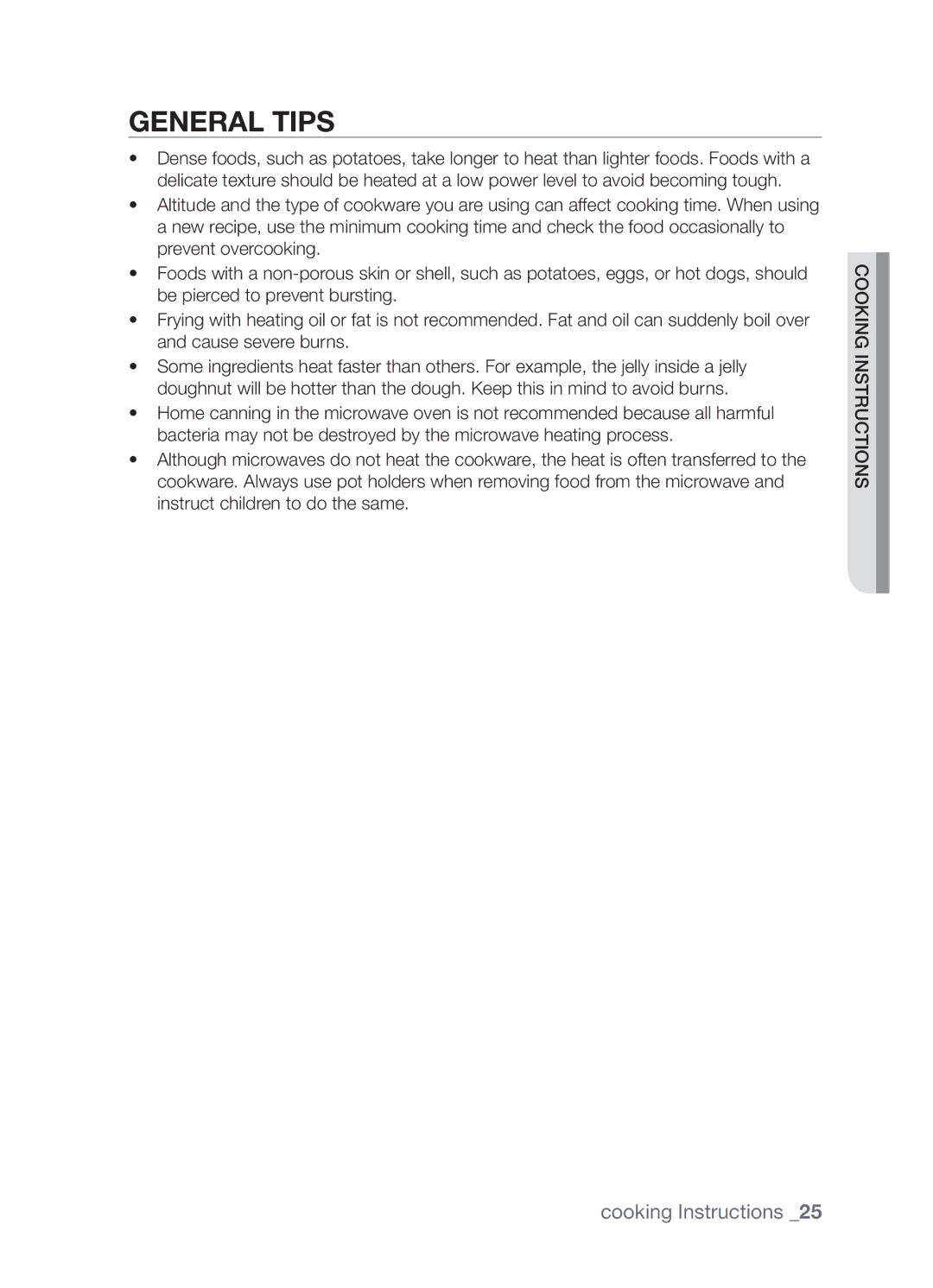 Samsung MW73B/ZAM manual General tips 