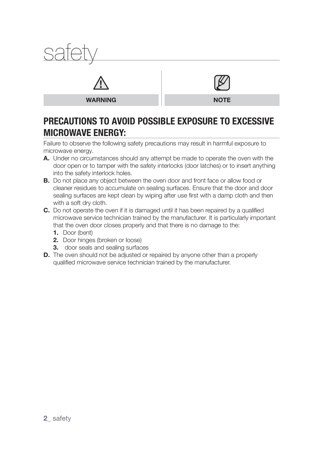 Samsung MW73C/XSG, MW73C/XSV, MW73C/ZAM, MW73C-S/XSG manual Safety 