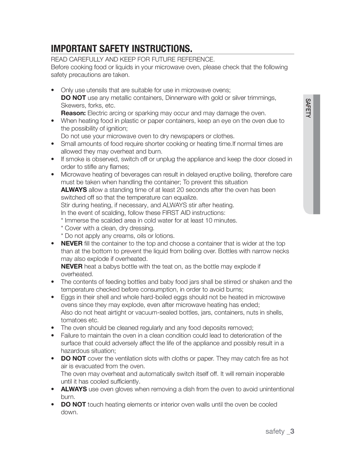 Samsung MW73C-S/XSG, MW73C/XSV, MW73C/ZAM, MW73C/XSG manual Important Safety Instructions 