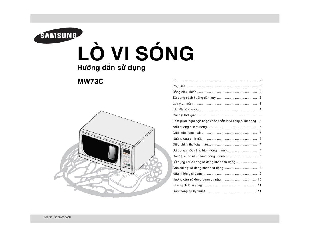 Samsung MW73C/XSV manual LOØ VI Soùng, Loø Phuï kieän 