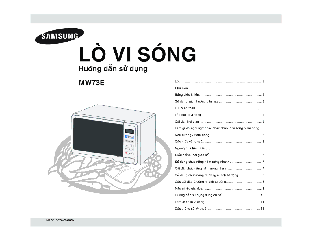 Samsung MW73E/XSV manual LOØ VI Soùng 