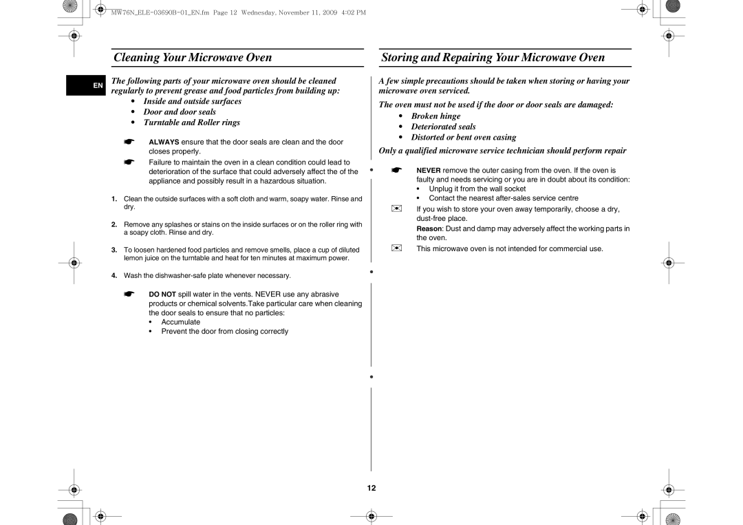 Samsung MW76N-B/ELE manual 