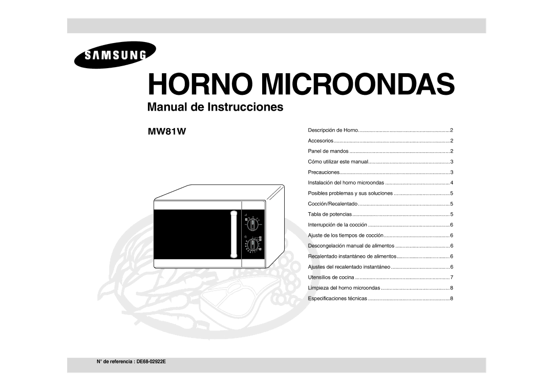 Samsung MW81W-S/XEC, MW81W-X/XEC, MW81W-SX/XEC manual Horno Microondas, Posibles problemas y sus soluciones 