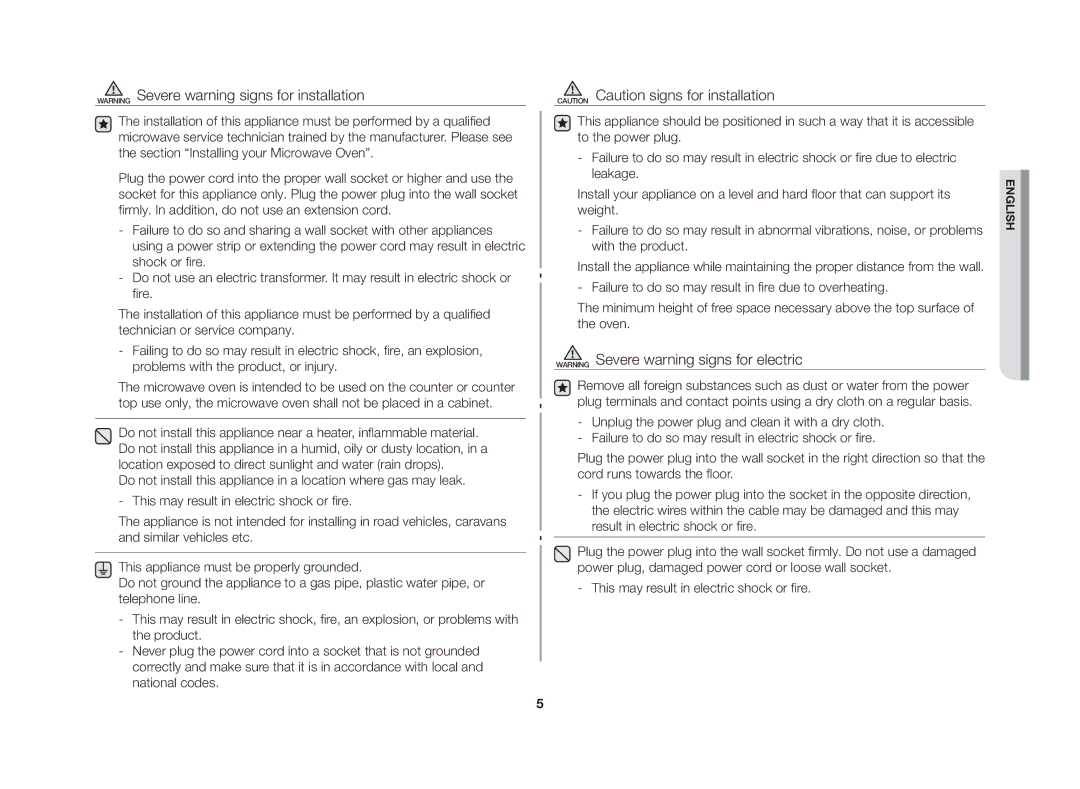 Samsung MW82N-S/SLI manual English 