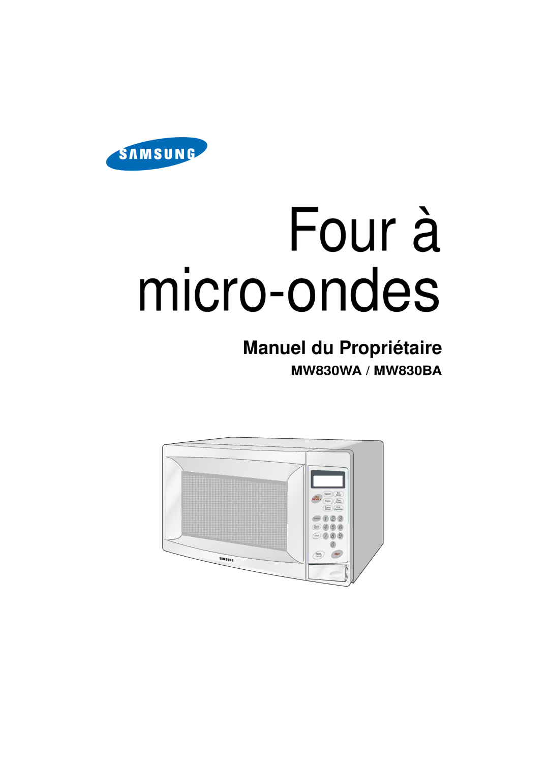 Samsung MW830BA manual Four à micro-ondes 