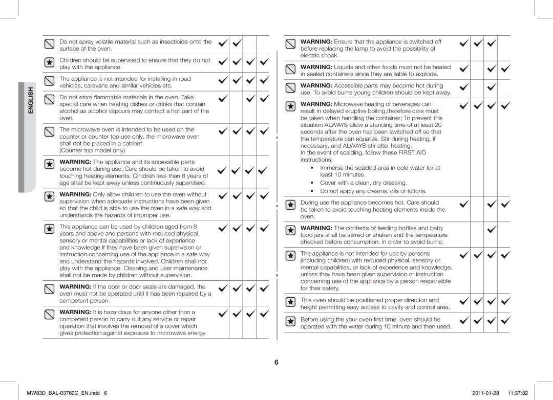 Samsung MW83D/BAL manual English 