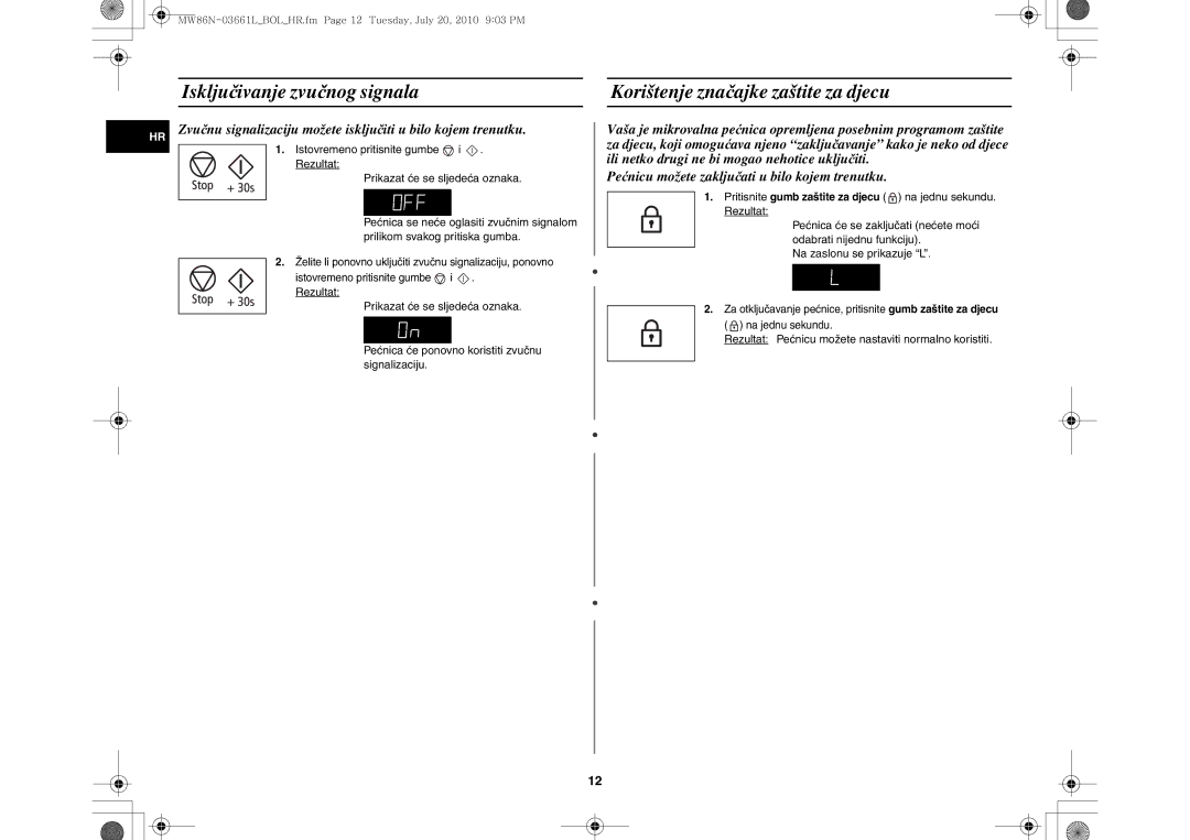 Samsung MW86N-B/BOL manual Rezultat Pećnicu možete nastaviti normalno koristiti 