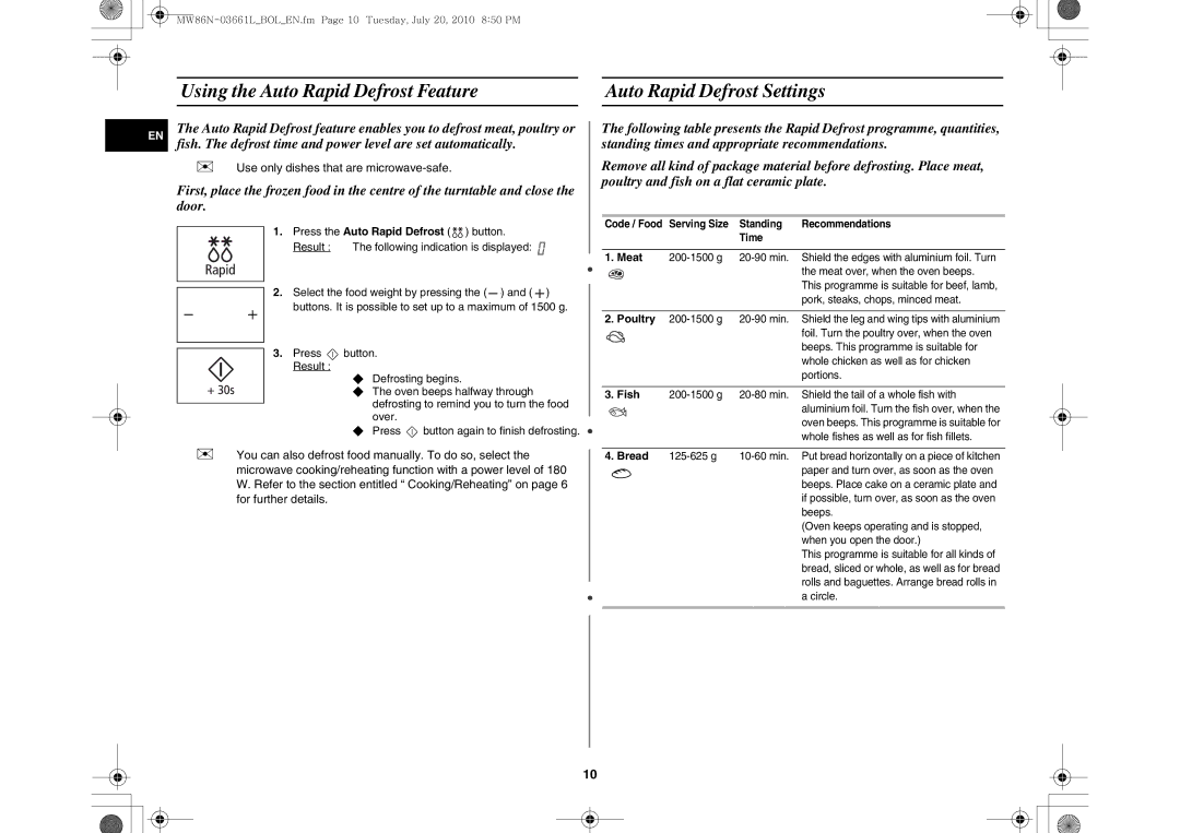 Samsung MW86N-B/BOL manual Meat 