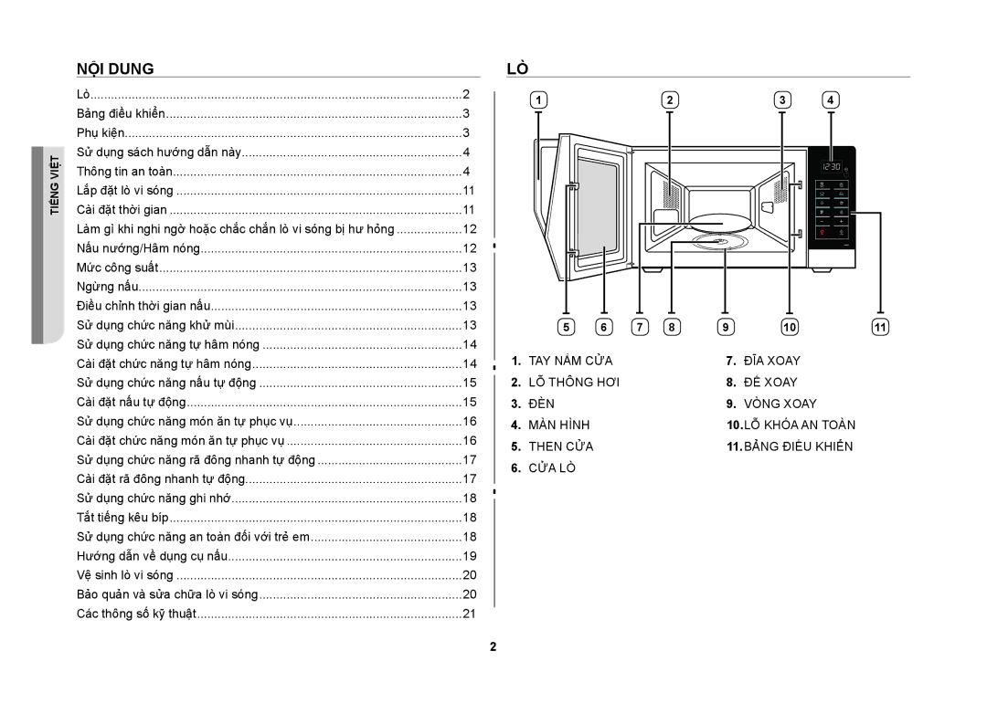 Samsung MW86N-S/XSV manual Nội dung, Sử dụng sách hướng dẫn này 