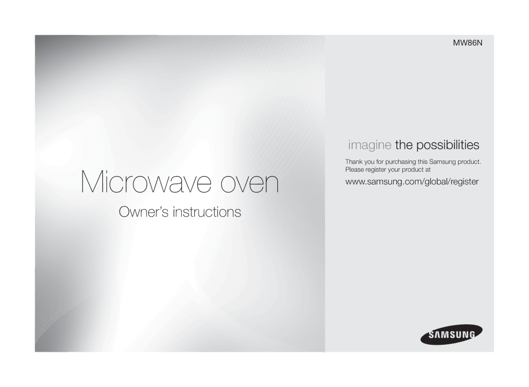 Samsung MW86N-S/XSV manual Microwave oven 