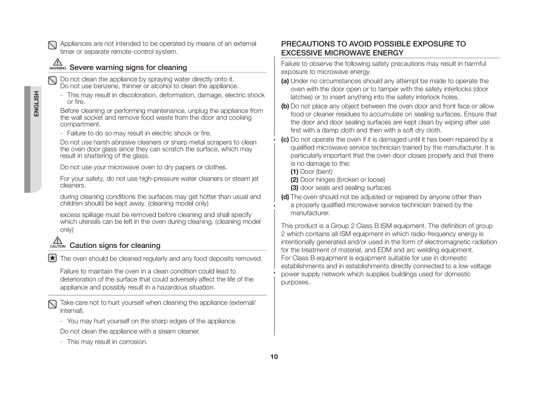 Samsung MW86N-S/XSV manual English 