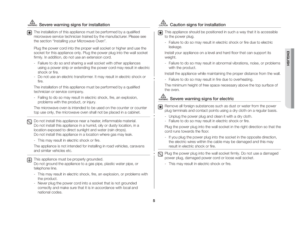 Samsung MW86N-S/XSV manual English 