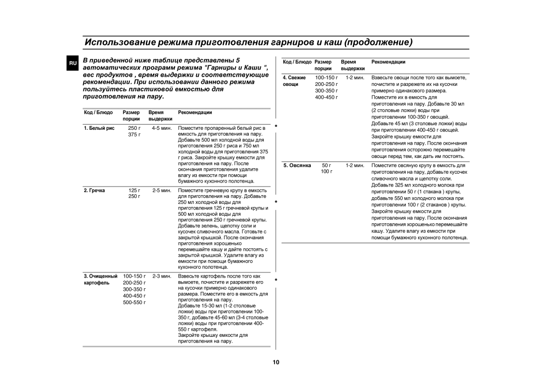 Samsung MW87QR/SBW, MW87QR/BWT manual 375 г, Овсянка 