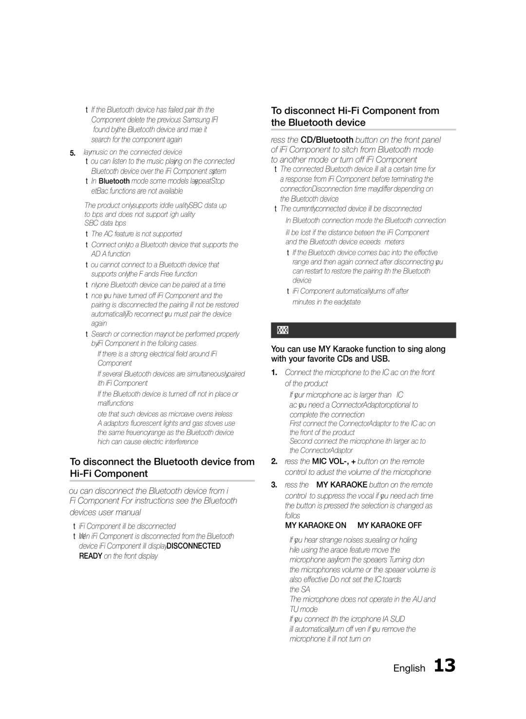 Samsung MX-FS9000/UM manual Using My Karaoke, To disconnect the Bluetooth device from Hi-Fi Component 