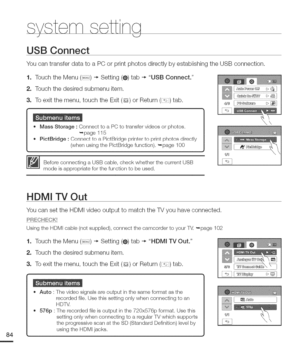 Samsung MX-H204RP, MX-H220RP, MX-H205RP, MX-H200RP, MX-H203RP user manual USB Connect, HDMi TV Out 