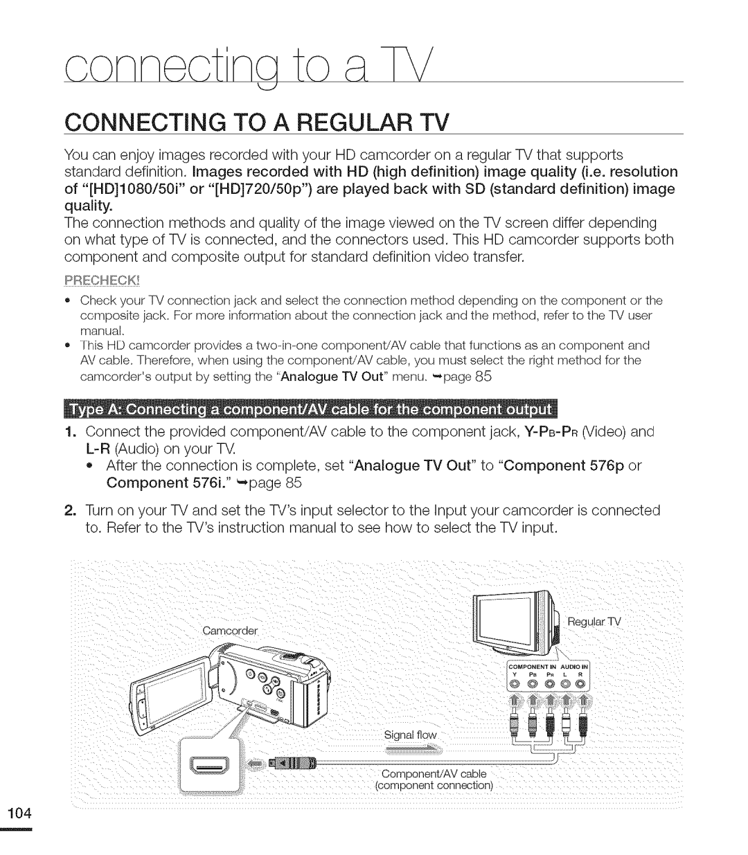 Samsung MX-H204RP, MX-H220RP, MX-H205RP, MX-H200RP, MX-H203RP user manual Connecting to a Regular TV 