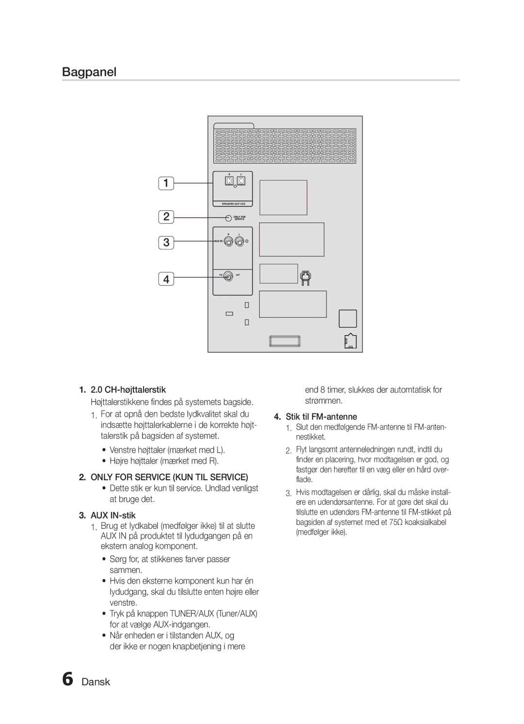 Samsung MX-H730/XE manual Bagpanel, Only for Service KUN TIL Service 