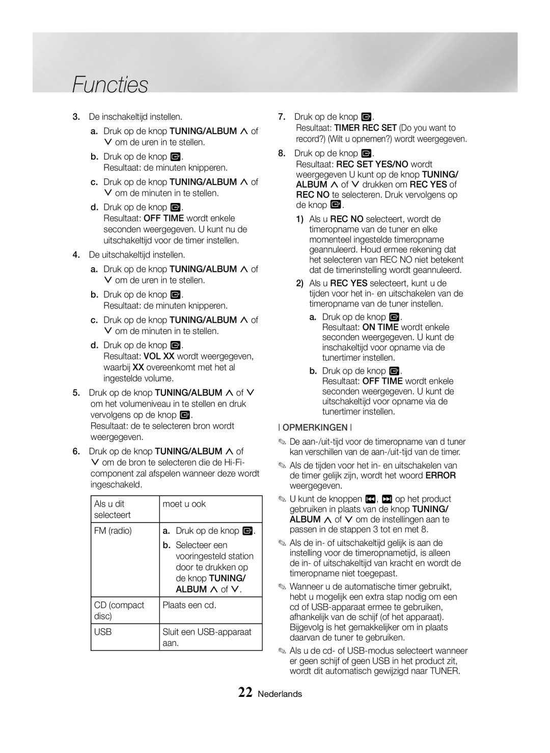 Samsung MX-HS8000/EN manual Sluit een USB-apparaat, Aan, Resultaat REC SET YES/NO wordt, Album , of . drukken om REC YES 