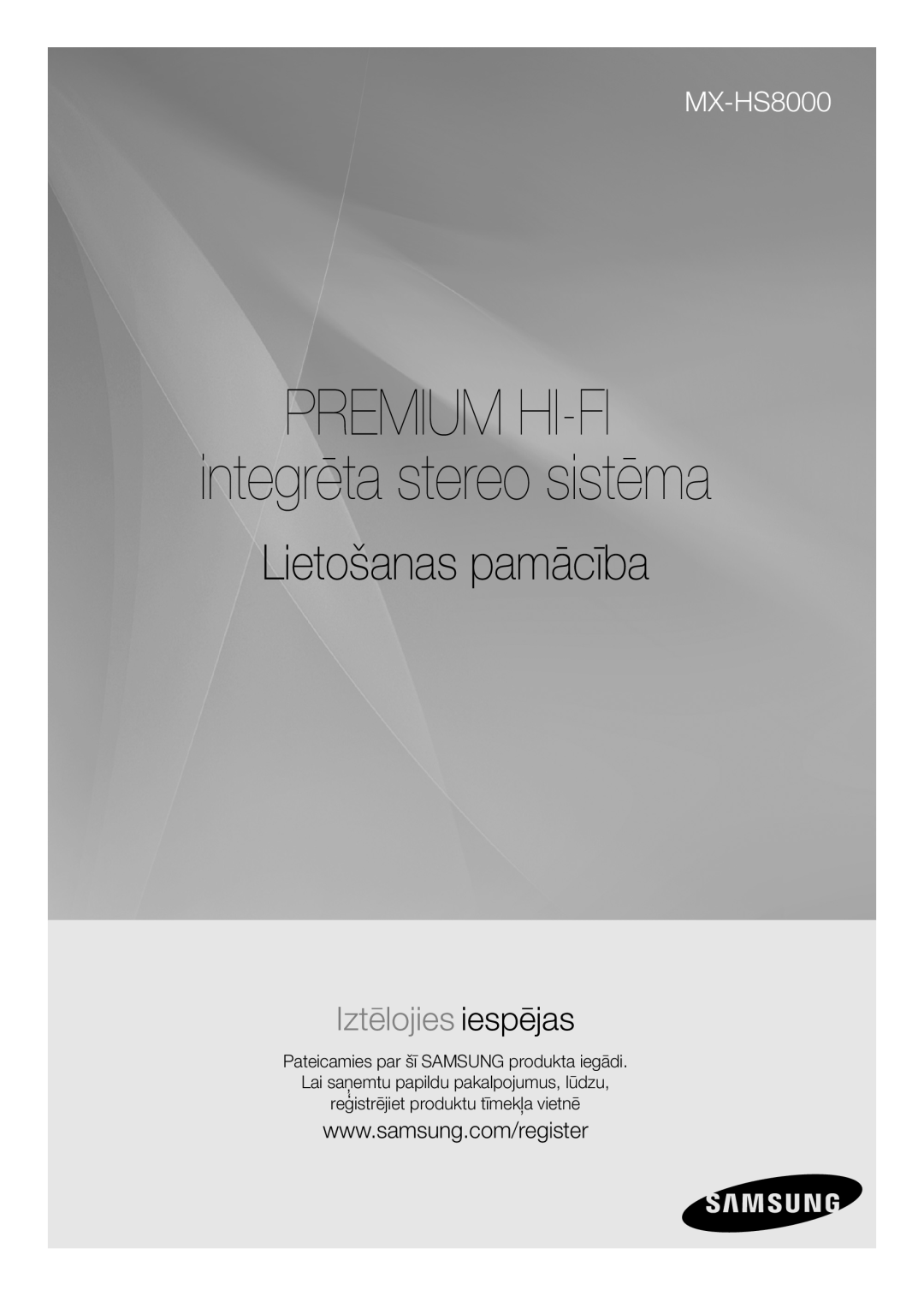 Samsung MX-HS8000/EN manual PREMIUM HI-FI integrēta stereo sistēma Lietošanas pamācība, Iztēlojies iespējas 