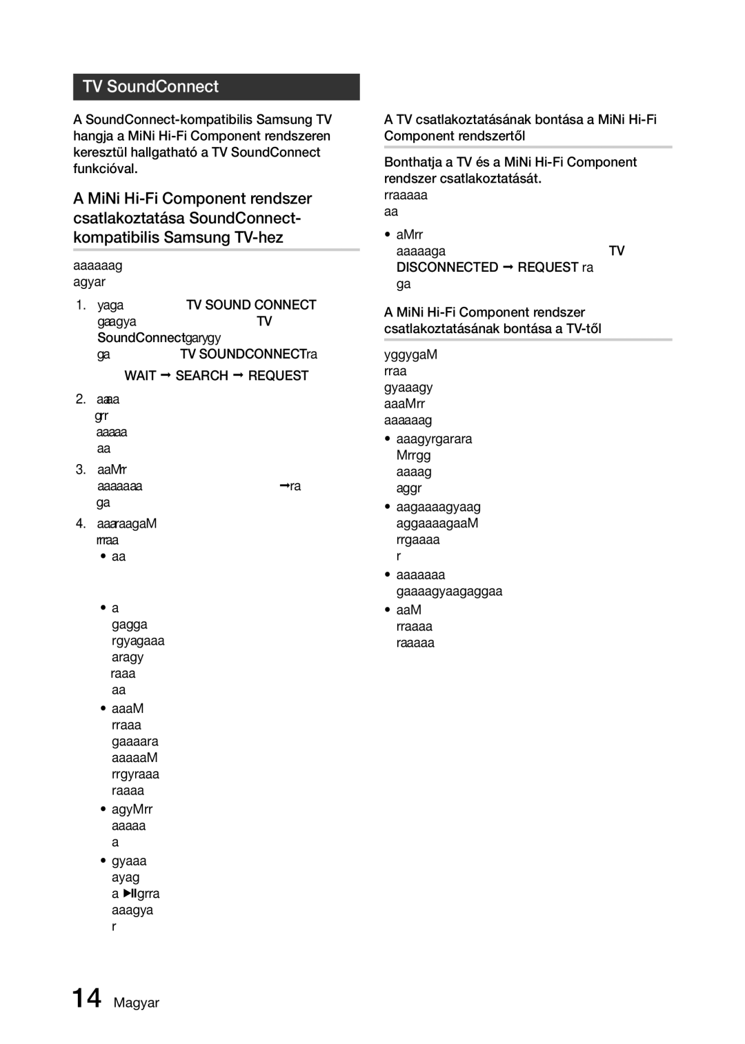 Samsung MX-J730/XN, MX-J630/EN, MX-J730/EN manual TV SoundConnect, Wait Search Request 