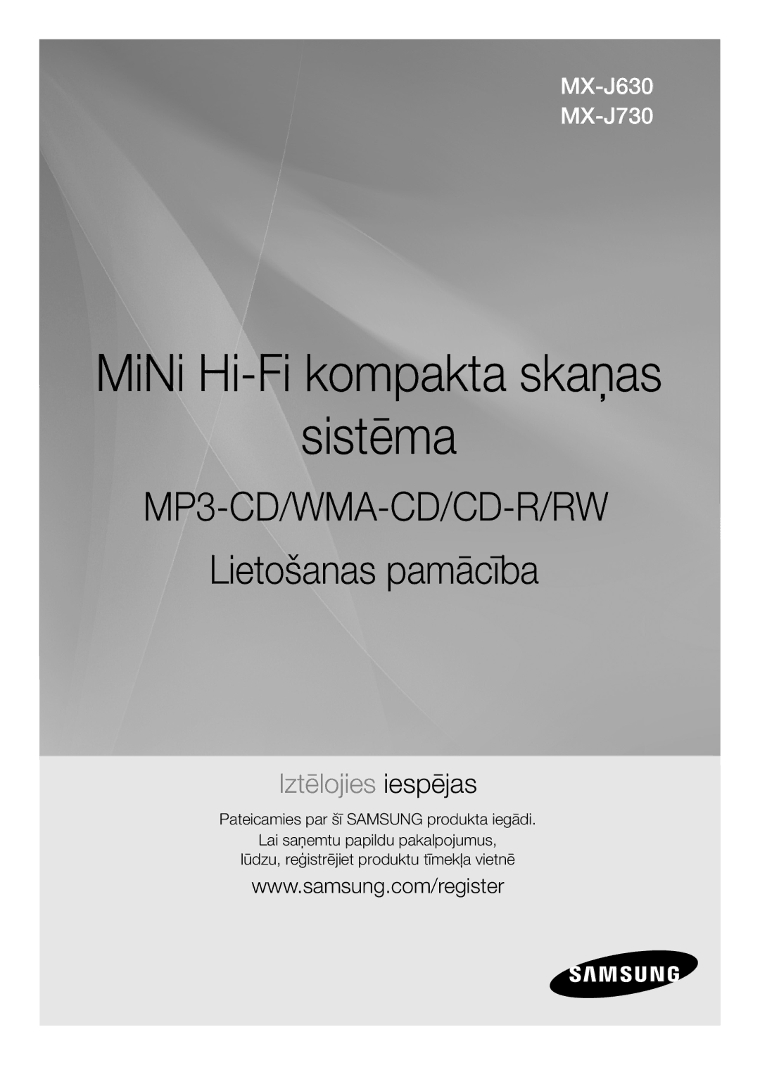 Samsung MX-J730/EN, MX-J630/EN manual Mini komponentinė „Hi-Fi Garso sistema 