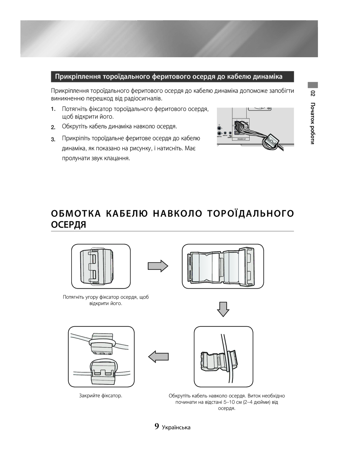 Samsung MX-JS5000/RU, MX-JS5500/RU manual Обмотка Кабелю Навколо Тороїдального Осердя 