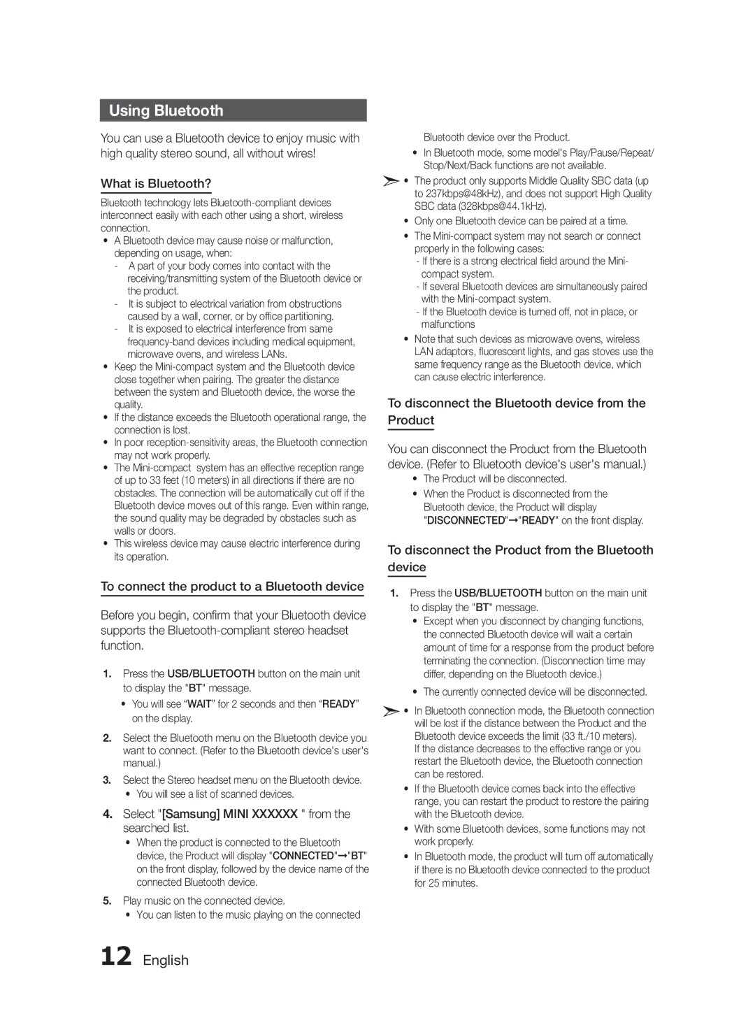 Samsung MXF630BZA user manual Using Bluetooth, What is Bluetooth?, Select Samsung Mini Xxxxxx from the searched list 