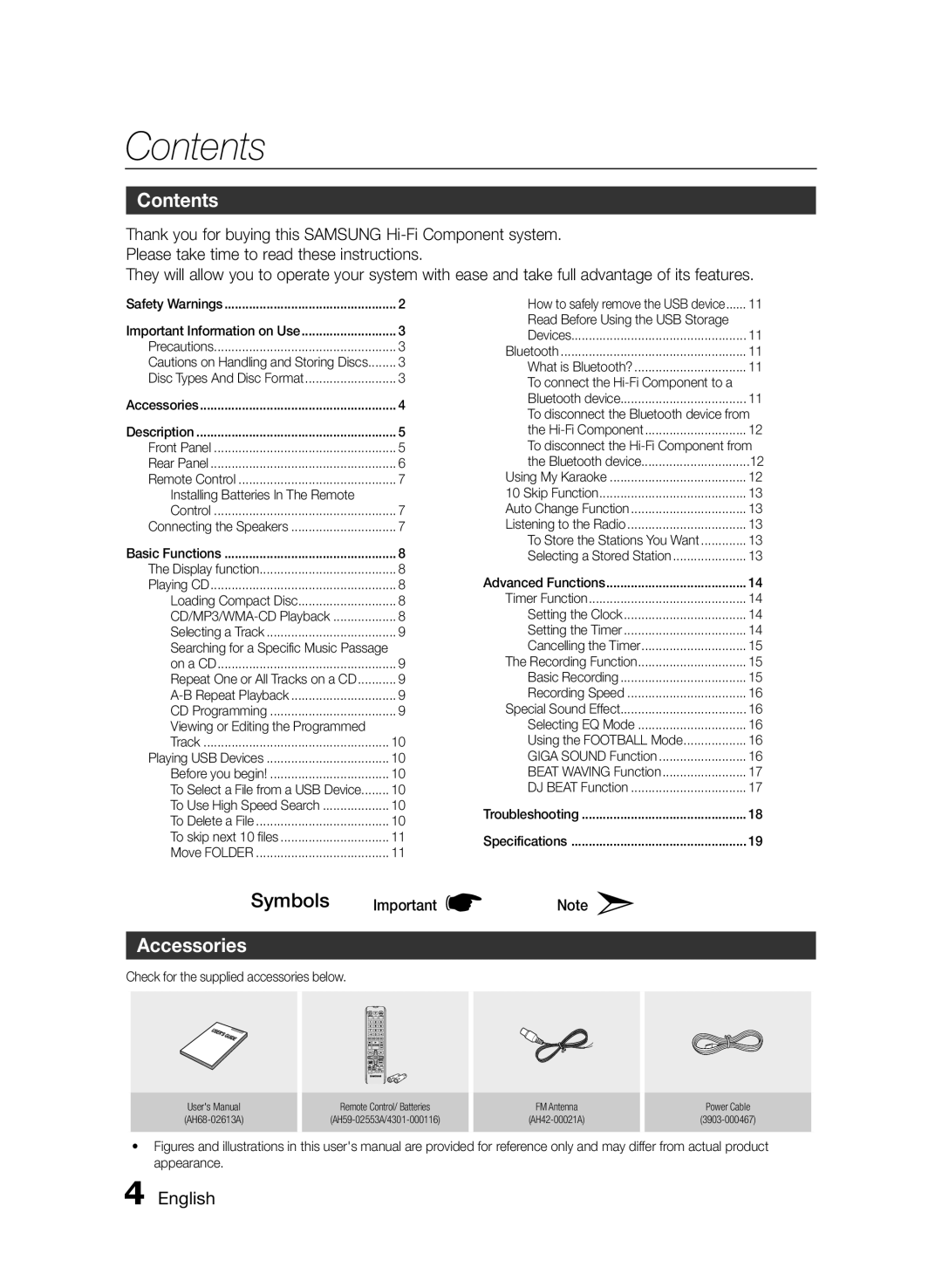 Samsung MXFS8000ZA user manual Contents 