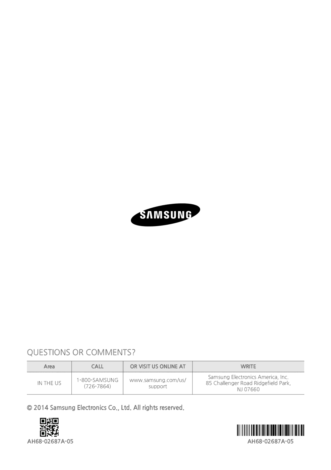 Samsung MXHS9000 user manual Questions or COMMENTS? 