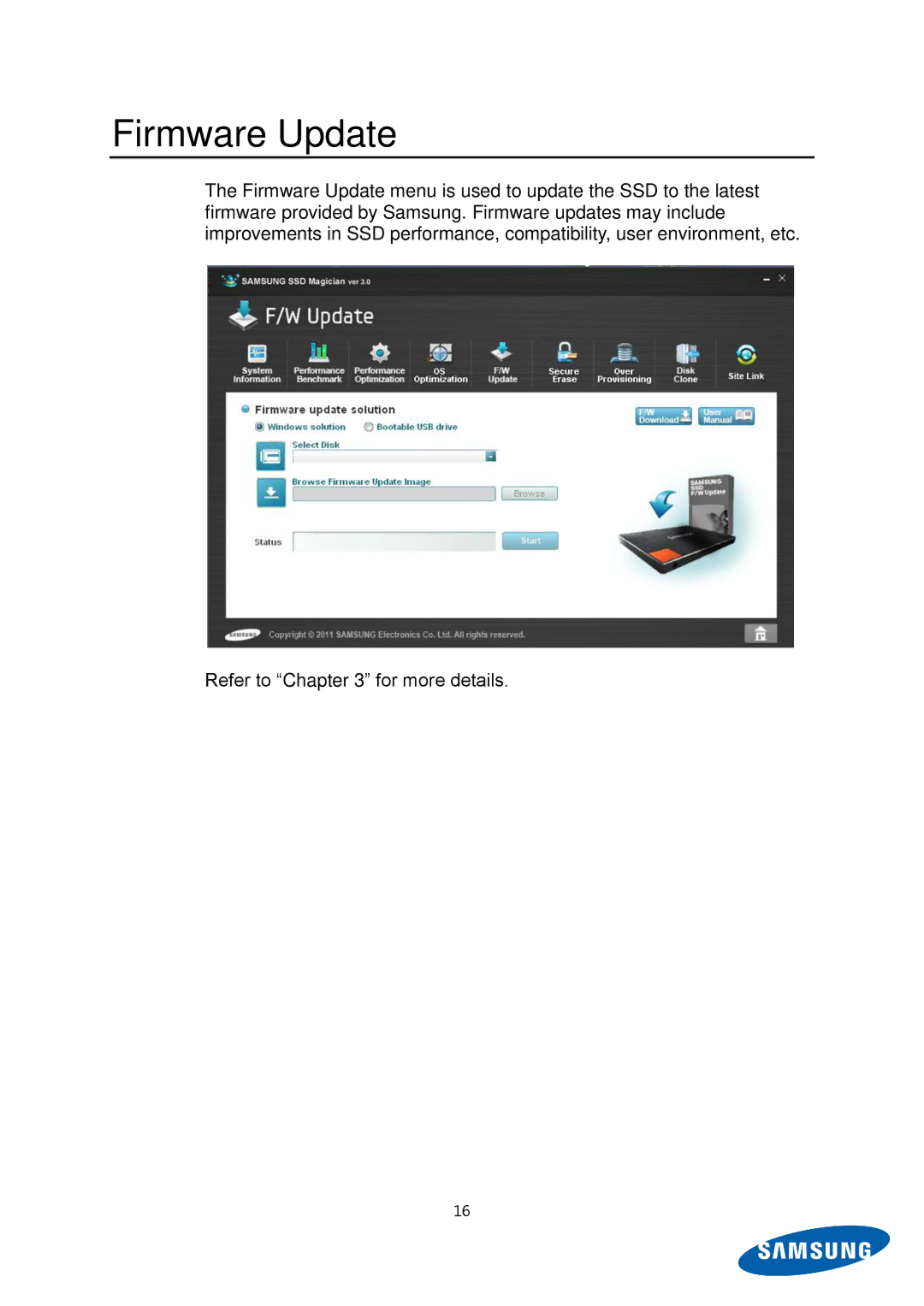 Samsung MZ-5PA064C/EU, MZ-5PA256C/EU, MZ-5PA128C/EU, MZ-5PA128B/EU, MZ-5PA256B/EU, MZ-5PA064B/EU manual Firmware Update 