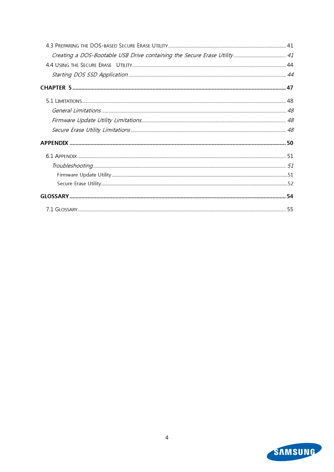 Samsung MZ-5PA064C/EU, MZ-5PA256C/EU, MZ-5PA128C/EU, MZ-5PA128B/EU, MZ-5PA256B/EU, MZ-5PA064B/EU manual Appendix 