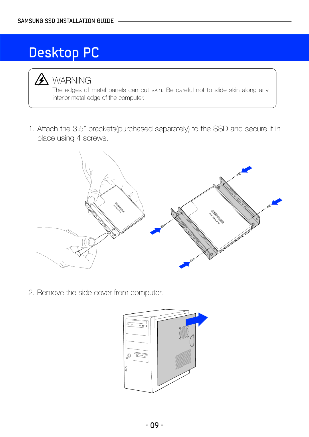 Samsung MZ-5PA256B/EU, MZ-5PA256/EU, MZ-5PA064/EU, MZ-5PA256C/EU, MZ-5PA064C/EU, MZ-5PA128/EU manual Desktop PC 