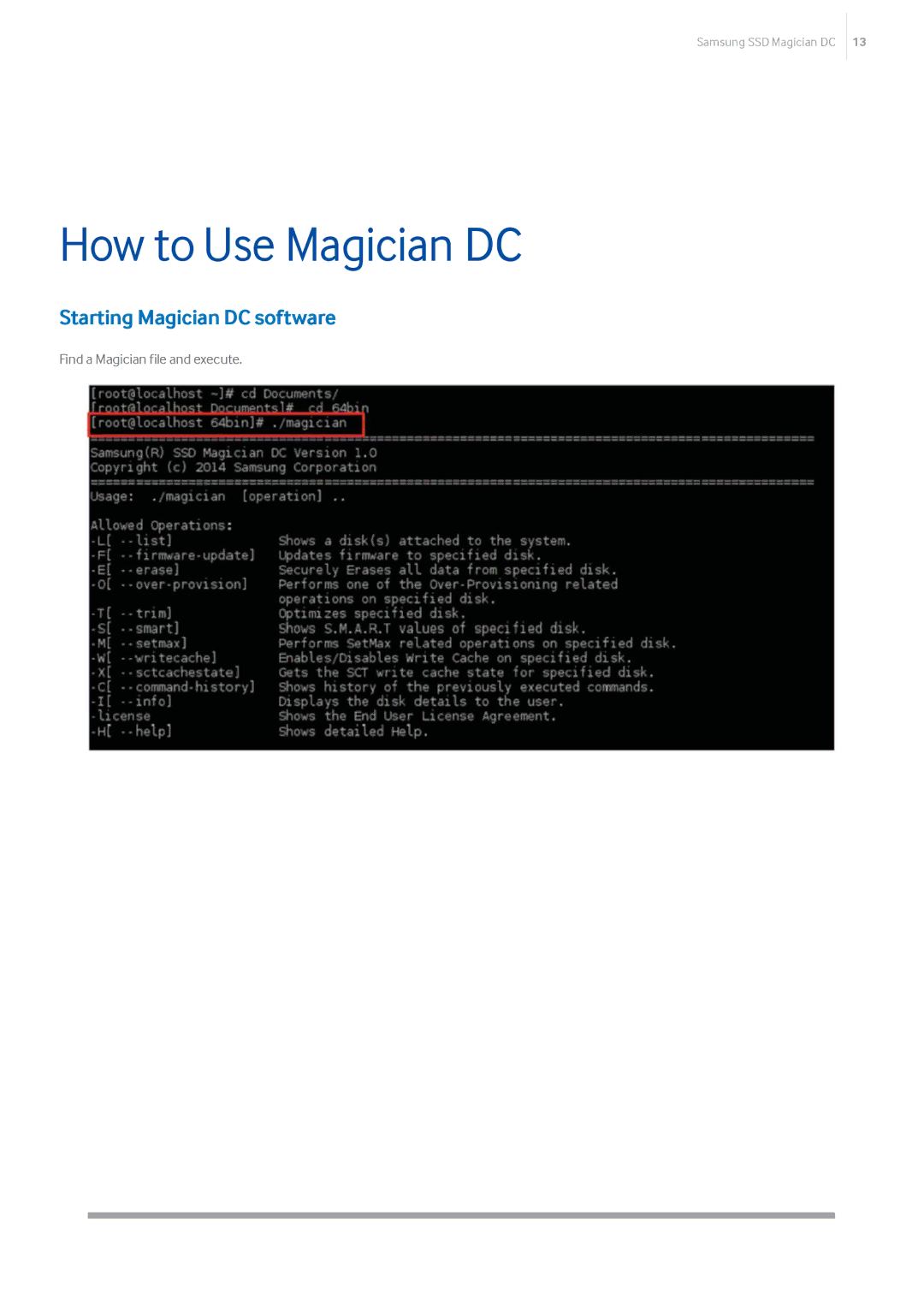 Samsung MZ-7LM1T9E, MZ-7KM480Z How to Use Magician DC, Starting Magician DC software, Find a Magician file and execute 