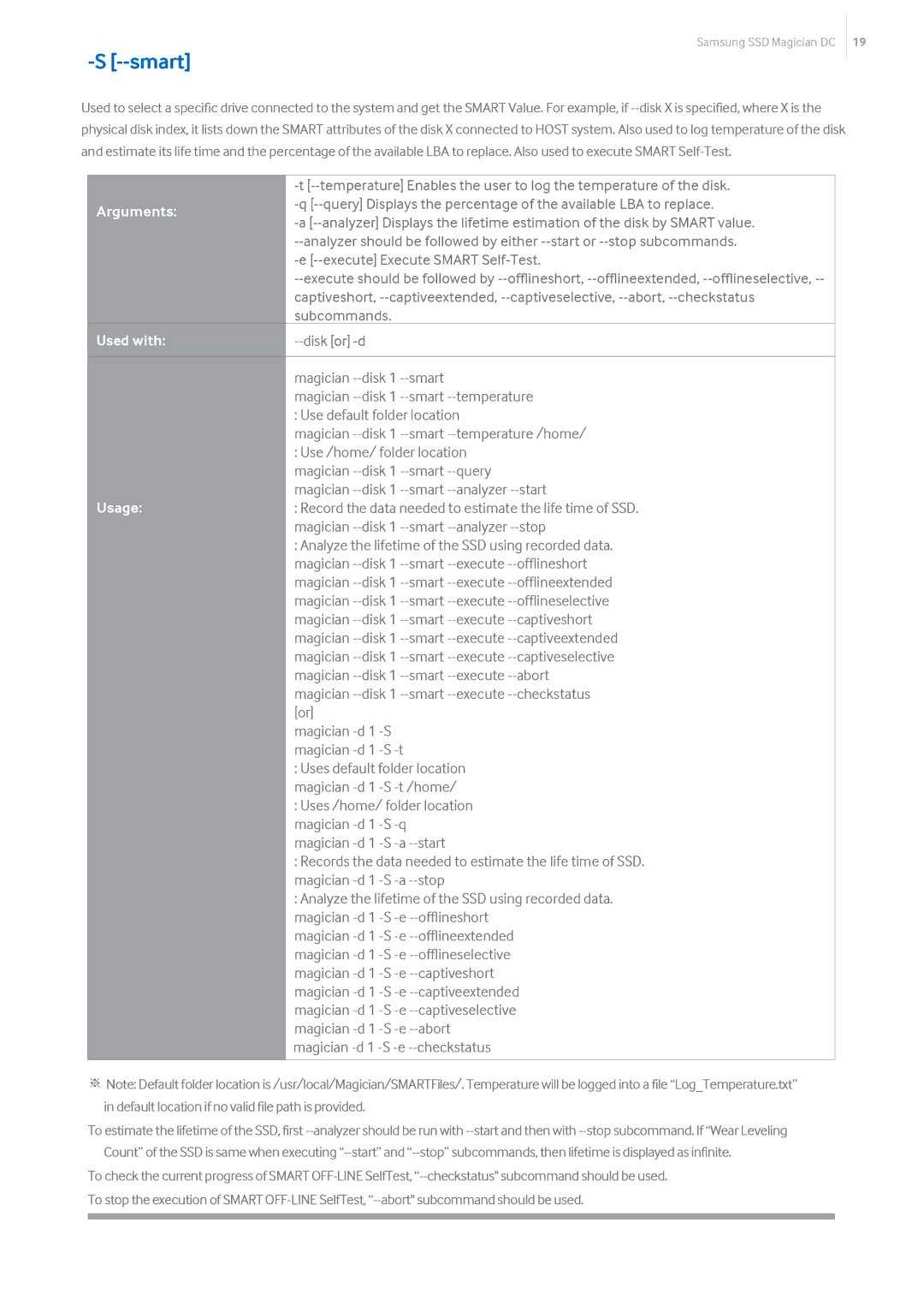 Samsung MZ-7KM960Z, MZ-7KM480Z, MZ-7KM240E, MZ-7KM120E, MZ-7LM960Z, MZ-7LM960E, MZ-7LM480E, MZ-7KM480E, MZ-7LM3T8E manual Smart 