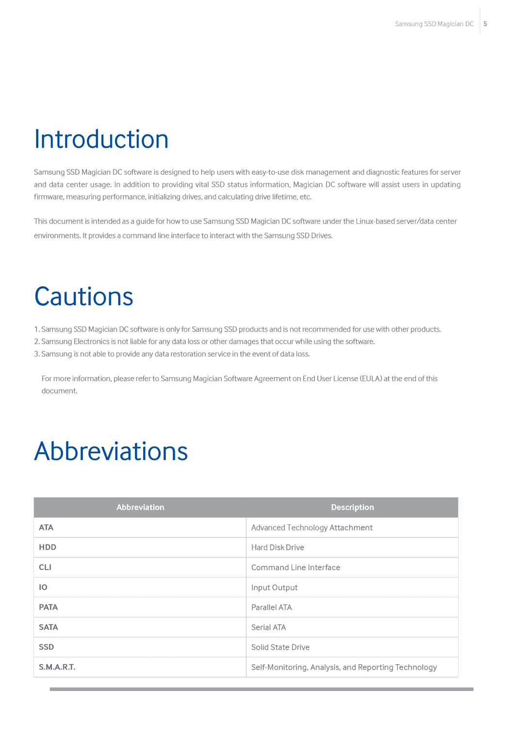 Samsung MZ-7LM480E, MZ-7KM480Z, MZ-7KM240E, MZ-7KM120E, MZ-7LM960Z, MZ-7LM960E, MZ-7KM480E Introduction, Abbreviations, A.R.T 