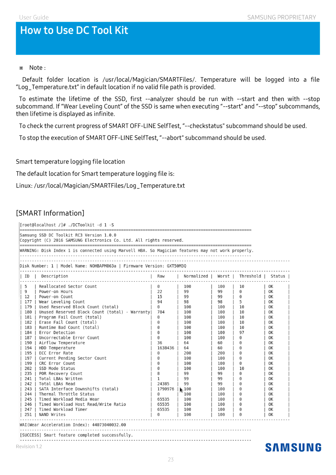 Samsung MZ-7LM960NE, MZ-7LM1T9NE, MZ-7LM480NE manual Smart Information 