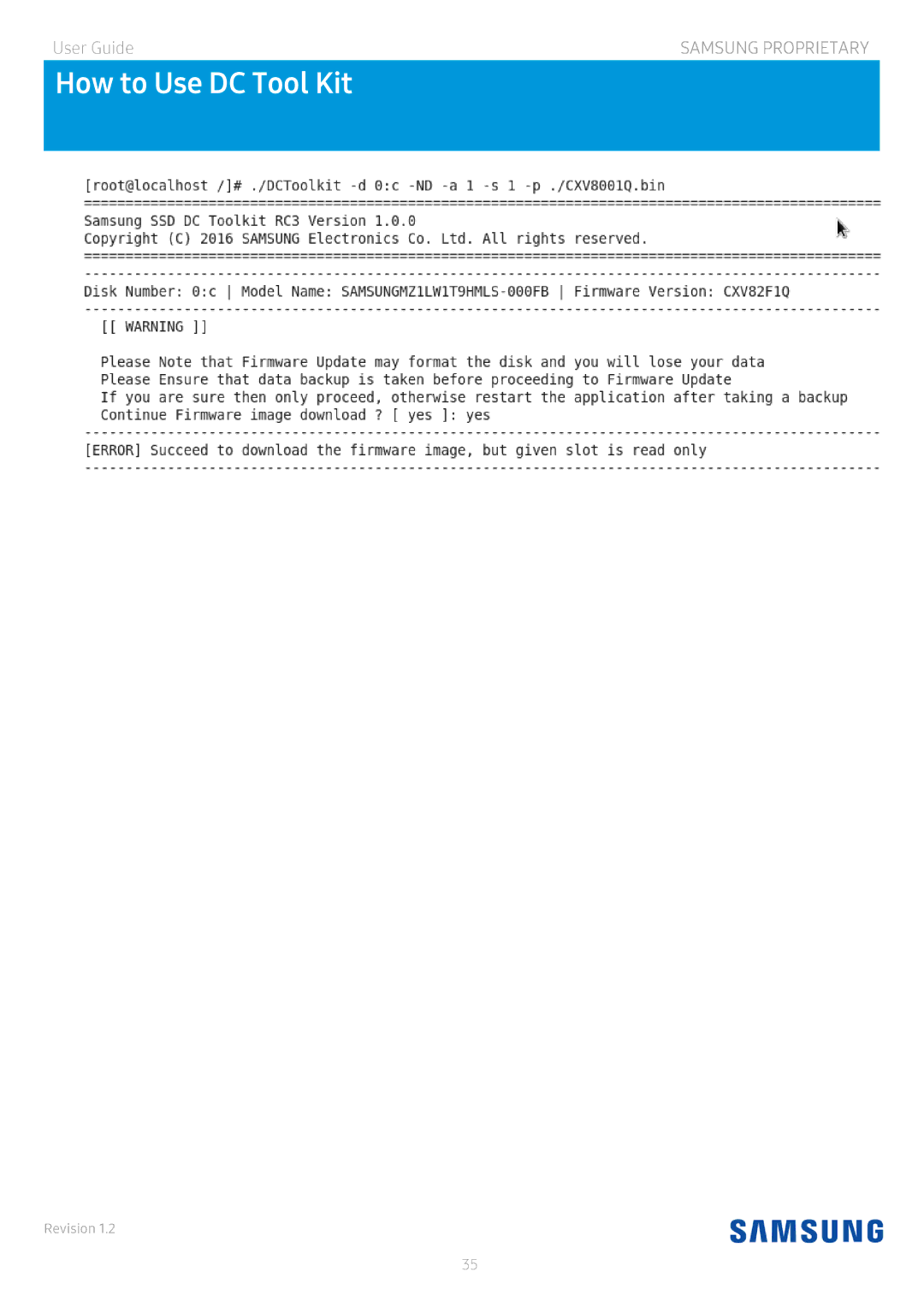 Samsung MZ-7LM960NE, MZ-7LM1T9NE, MZ-7LM480NE manual How to Use DC Tool Kit 