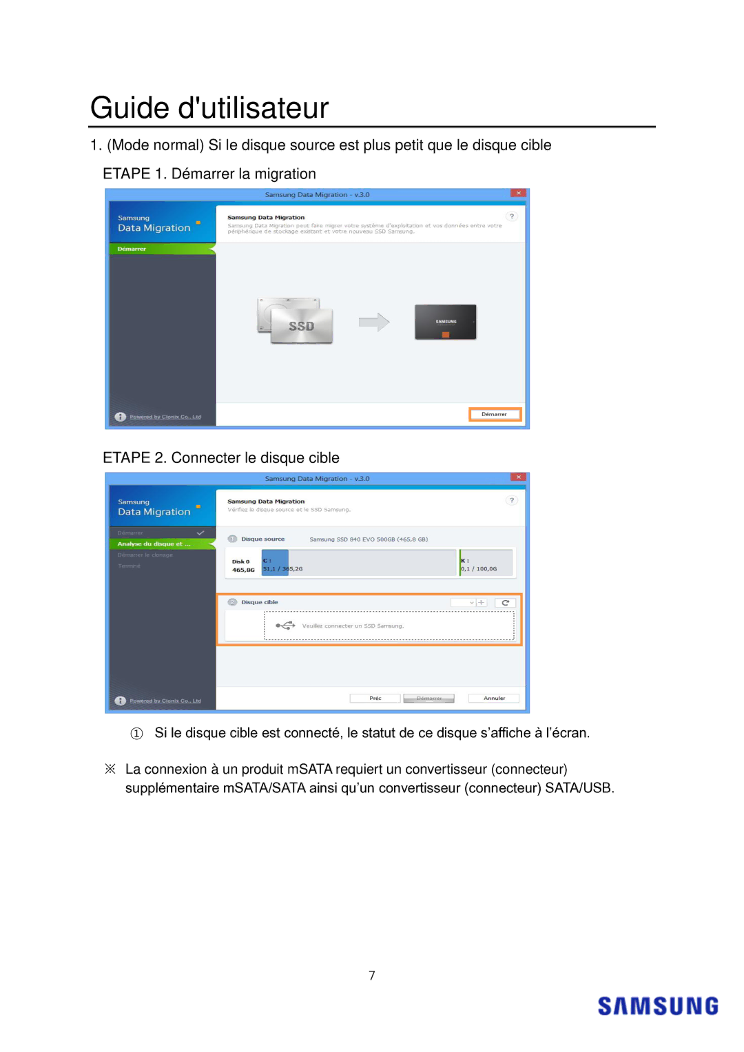 Samsung MZ-7PC128B/WW manual Guide dutilisateur 