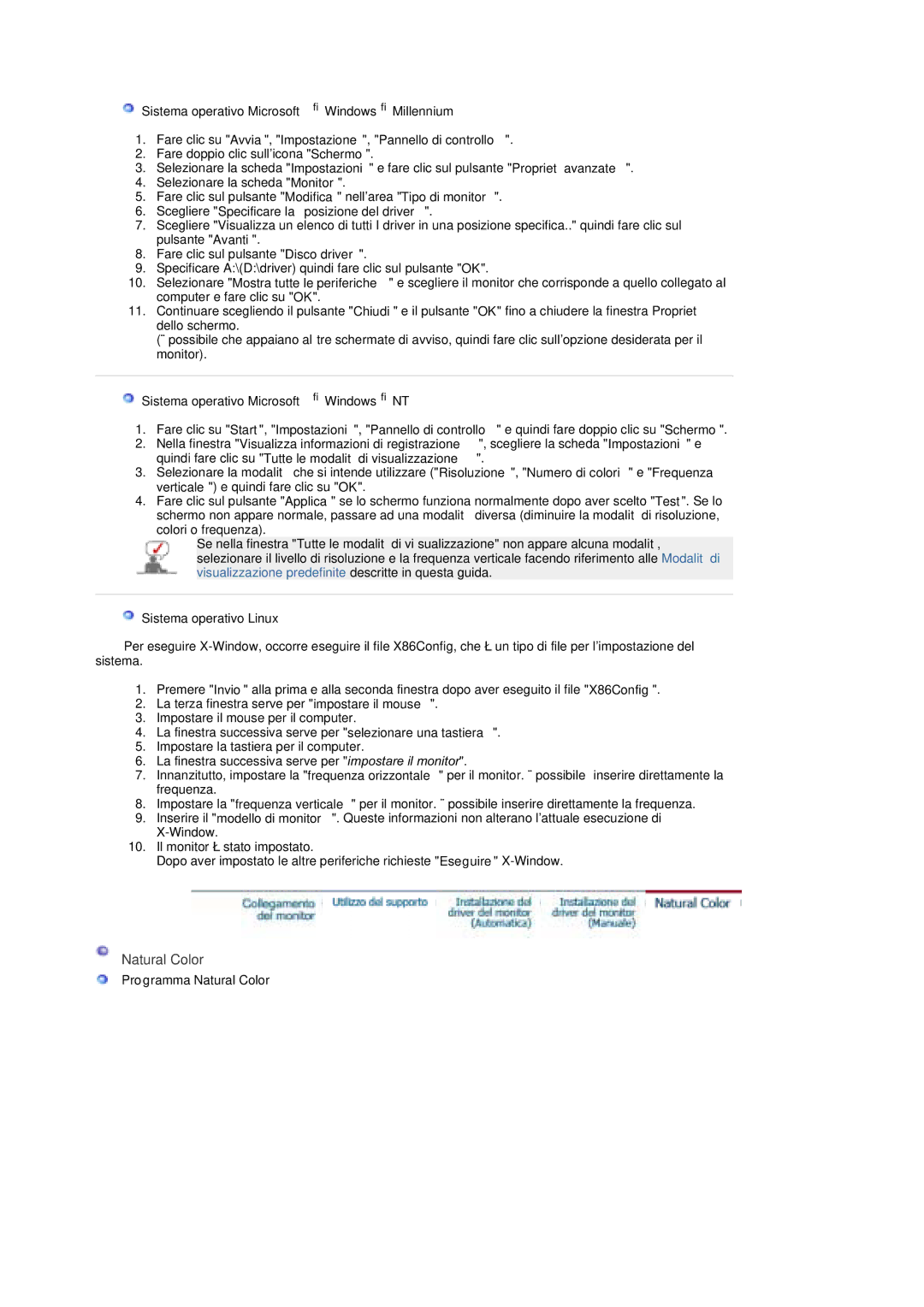 Samsung MZ19FSSS/EDC manual Scegliere Specificare la posizione del driver, Sistema operativo Microsoft Windows NT 