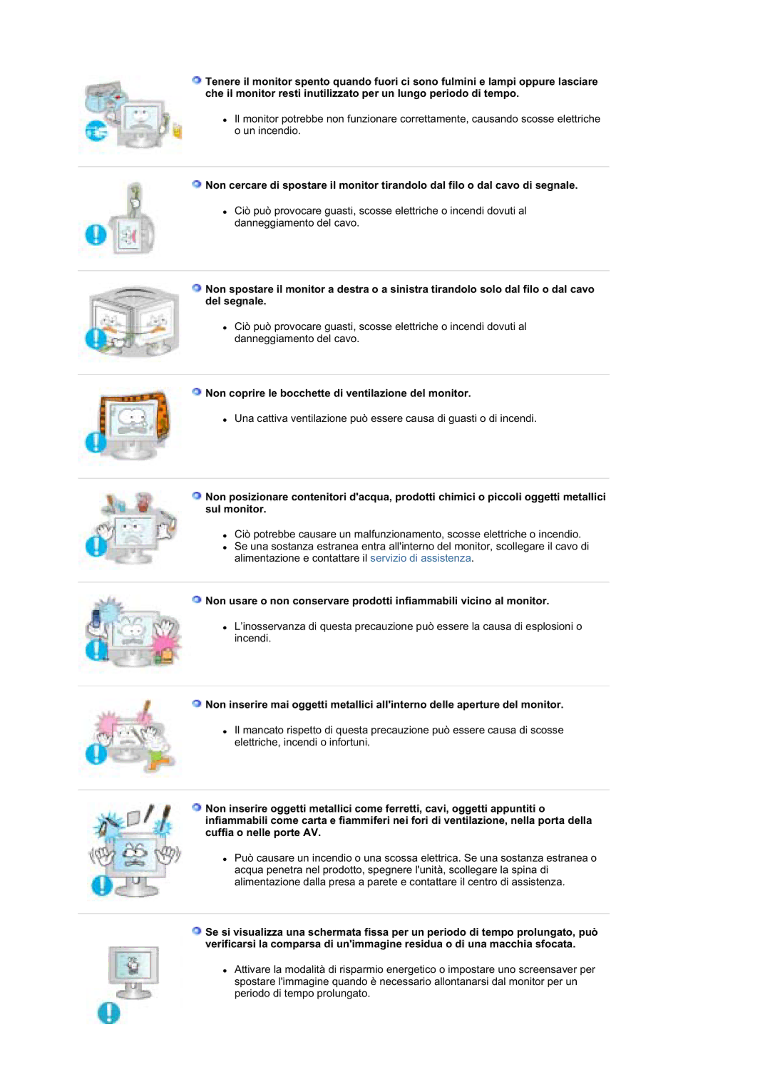 Samsung MZ19FSSS/EDC manual Non coprire le bocchette di ventilazione del monitor 