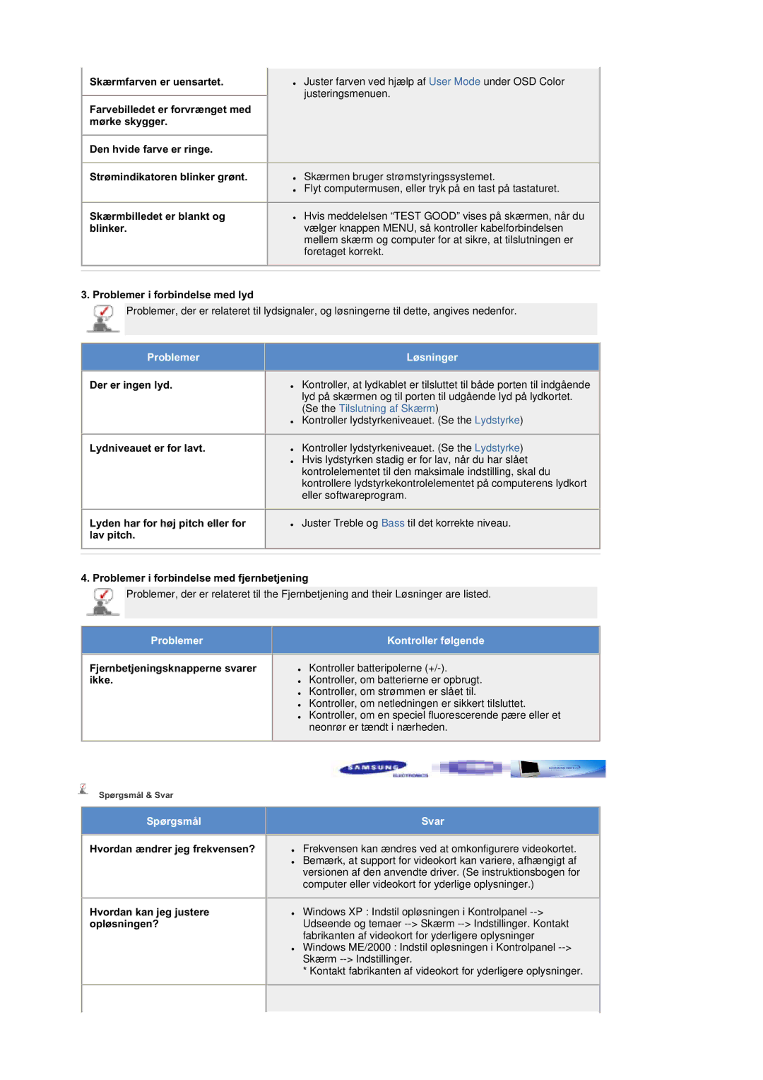 Samsung MZ19FSSS/EDC Problemer i forbindelse med lyd, Der er ingen lyd, Lydniveauet er for lavt, Hvordan kan jeg justere 