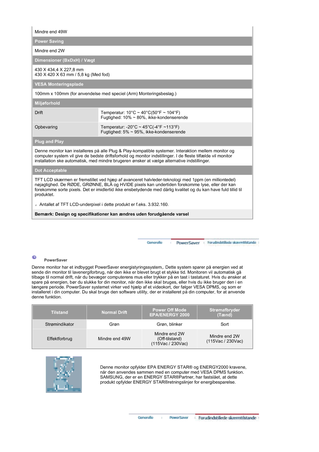 Samsung MZ19FSSS/EDC manual Epa/Energy 