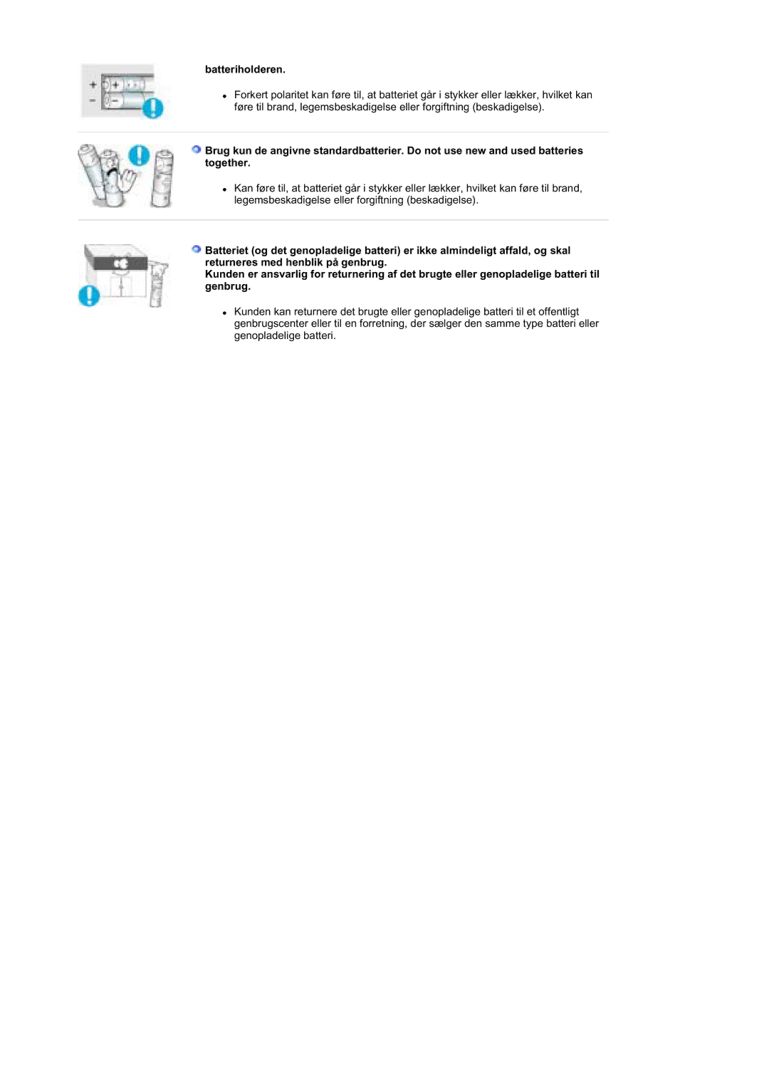 Samsung MZ19FSSS/EDC manual Batteriholderen 