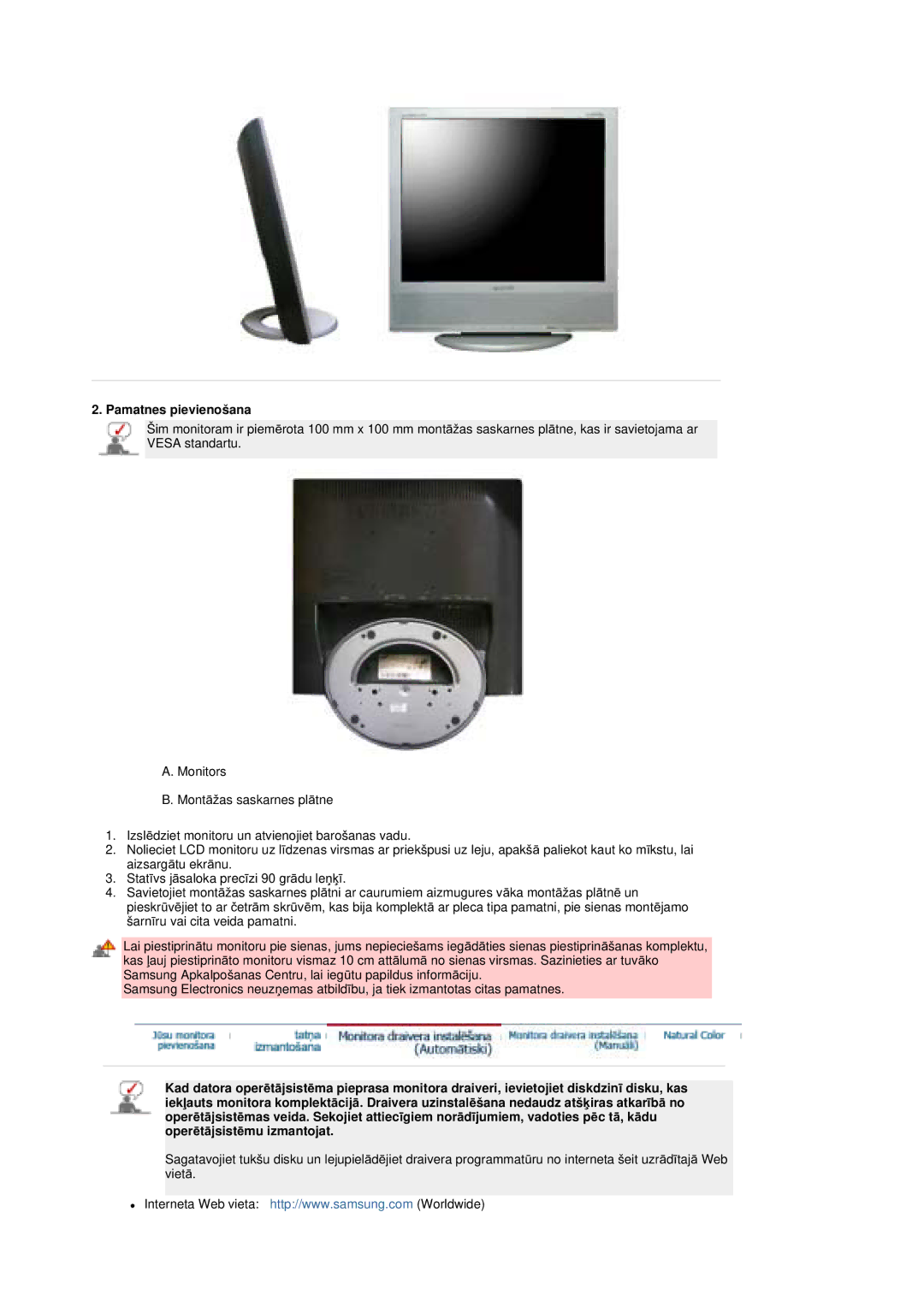 Samsung MZ19FSSS/EDC manual Pamatnes pievienošana 