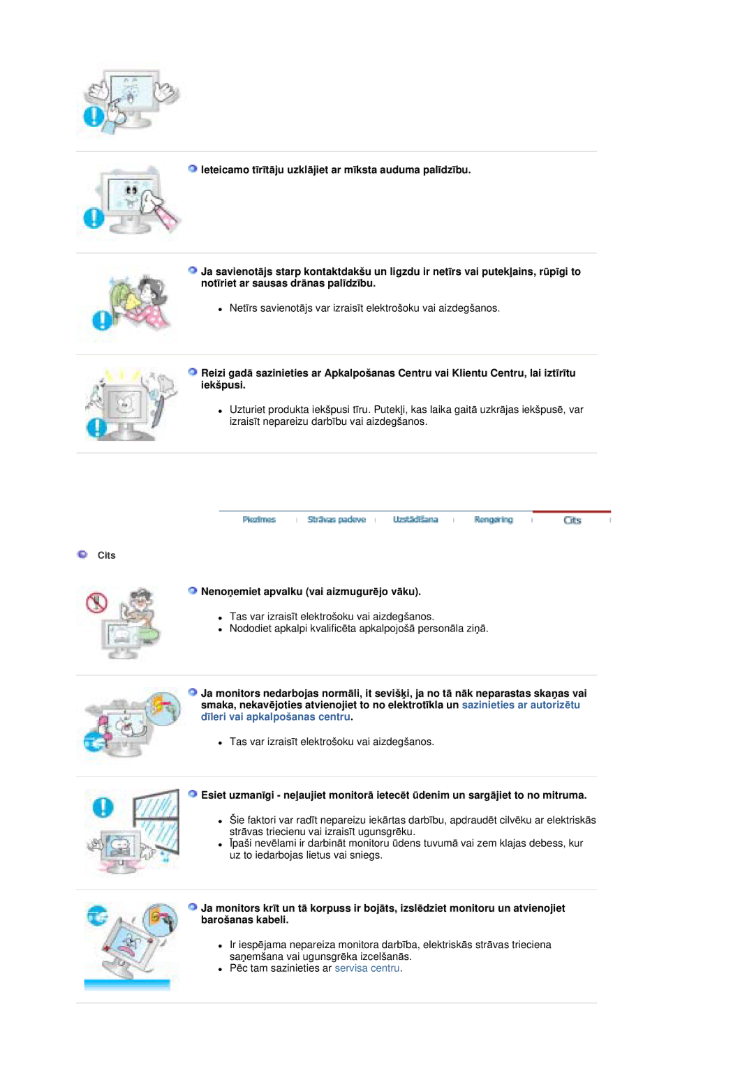 Samsung MZ19FSSS/EDC manual NenoƼemiet apvalku vai aizmugurƝjo vƗku 